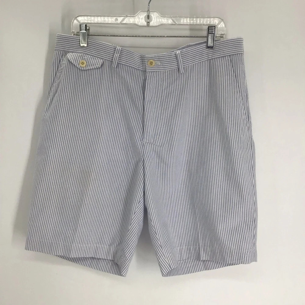 Polo Golf Men’s Performance Striped Athletic Shorts Blue/White Size 34